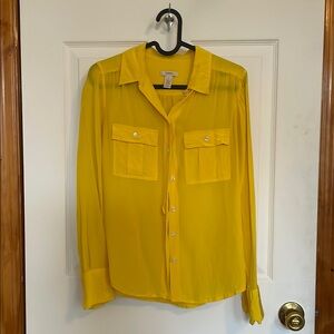J. Crew Women's Yellow Button-Down Shirt